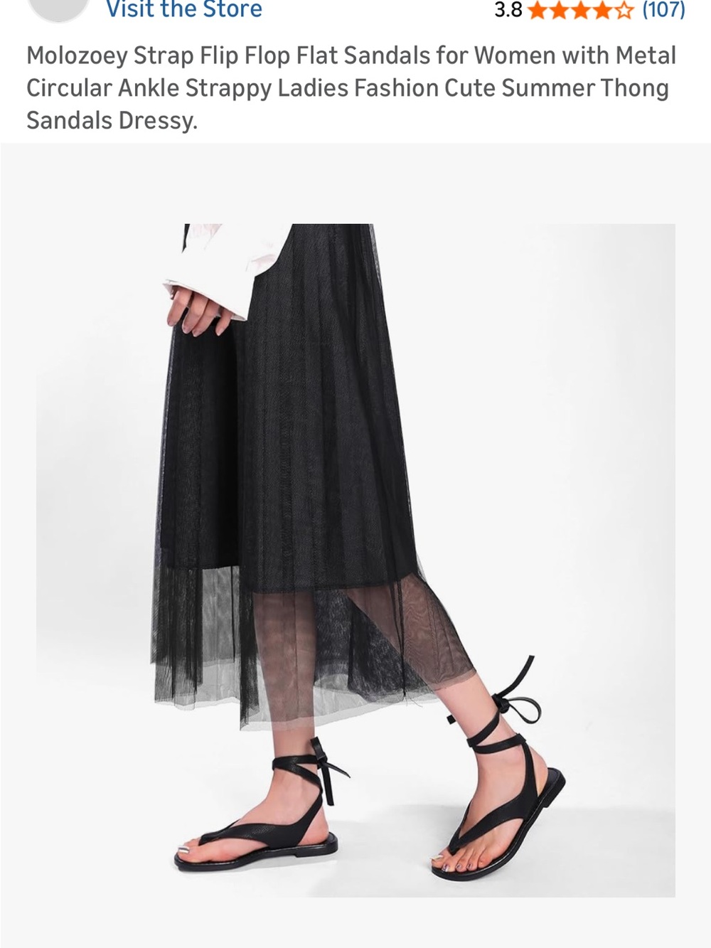 Amazon Black Wrap-Around Ankle Tie Sandals - Picture 3 of 3